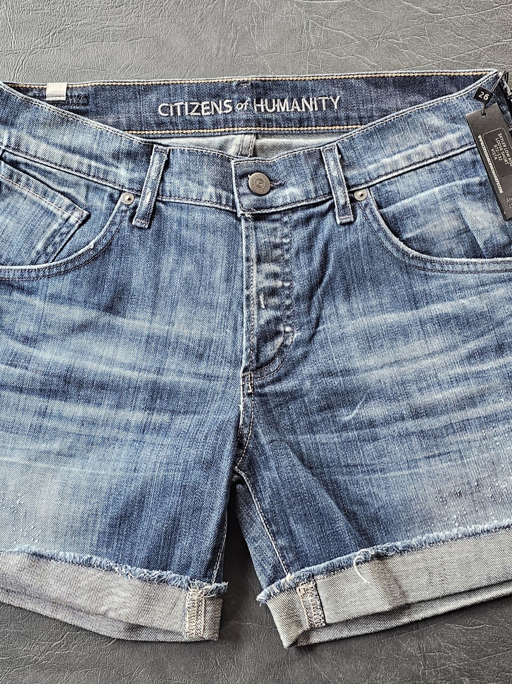 Citizens of Humanity Skyler Low Rise Loose Denim Shorts Sz 26 Vista Wash Cuffed